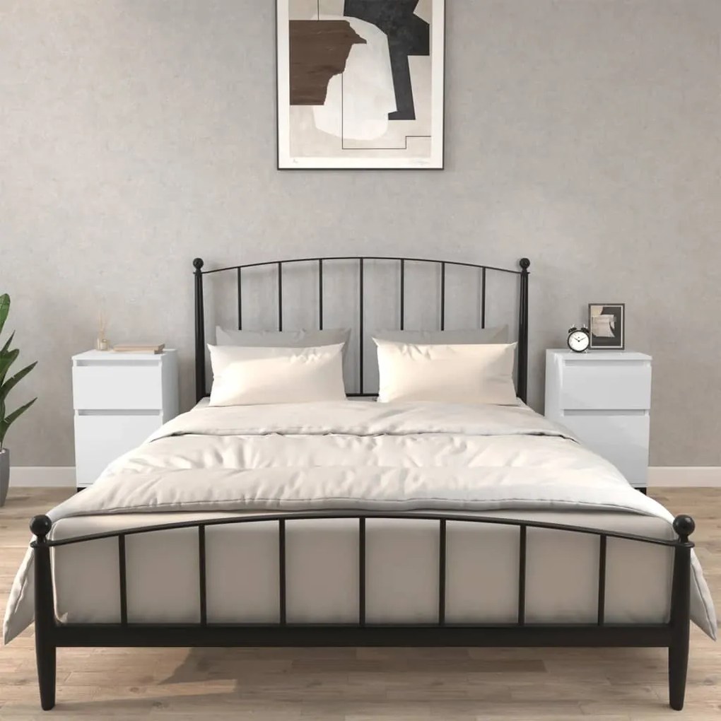 vidaXL Mesas de cabeceira 2 pcs 40x35x70 cm branco brilhante