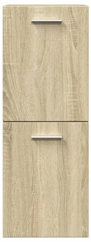4 pcs conj. móveis casa banho derivados madeira carvalho sonoma