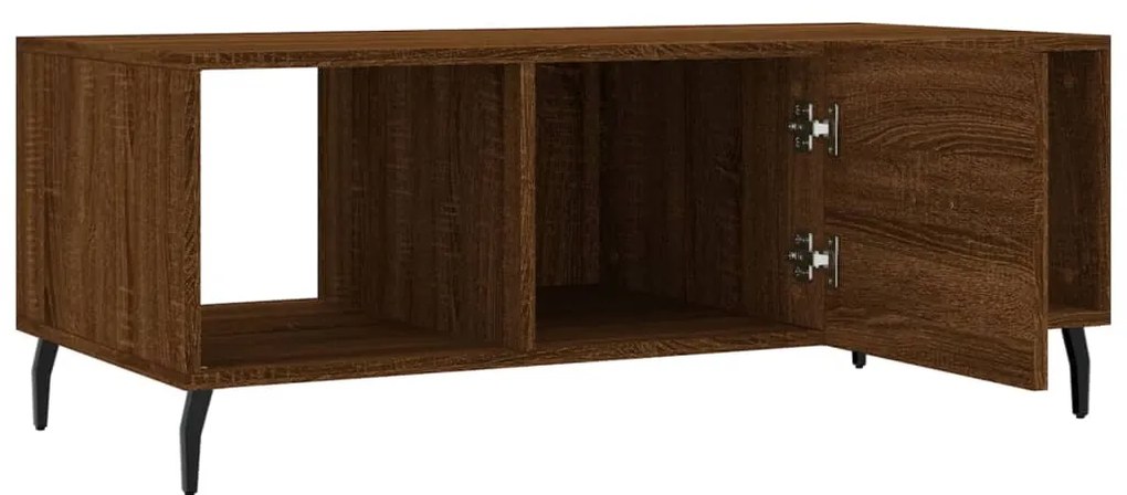 Mesa de centro 102x50x40 cm derivados madeira carvalho castanho