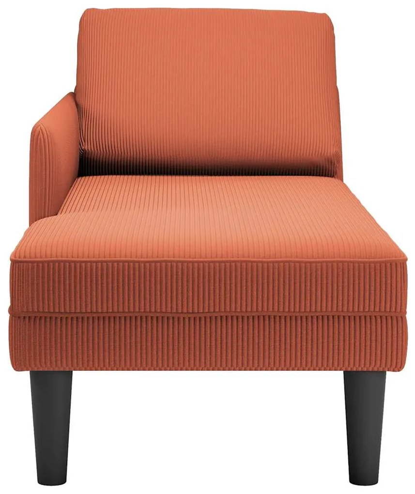 Chaise lounge com almofada tecido corduroy laranja