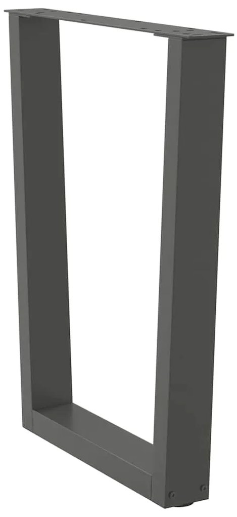 Pés para mesa de jantar em V, 2 peças, antracite, 60x(72-73,3) cm, aço