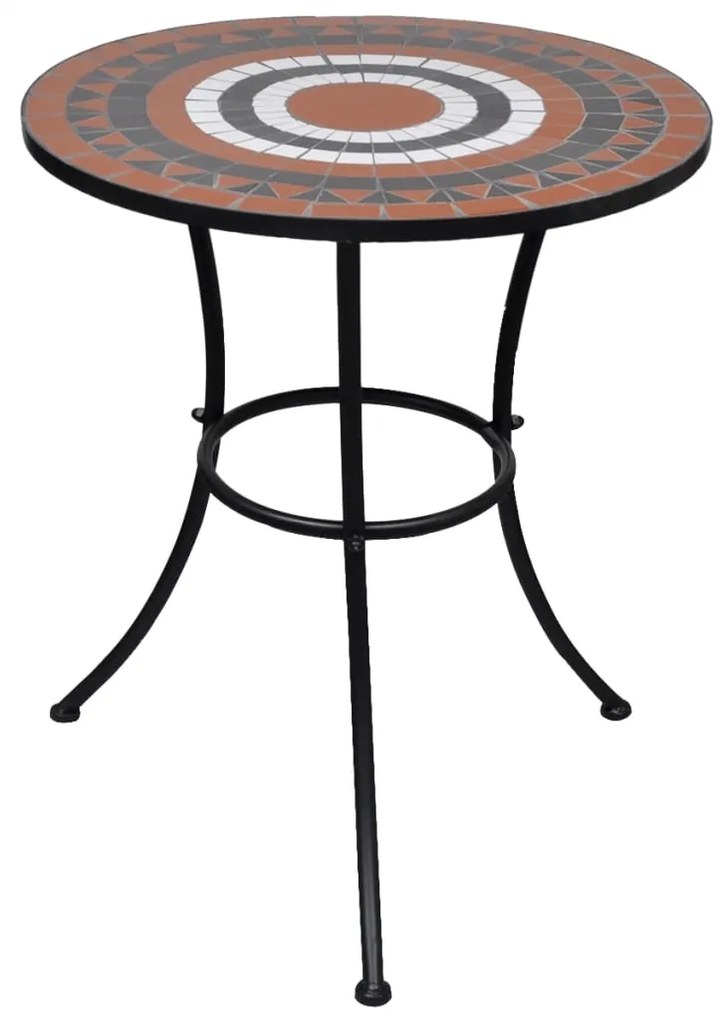 Mesa de bistrô 60 cm mosaico terracota e branco