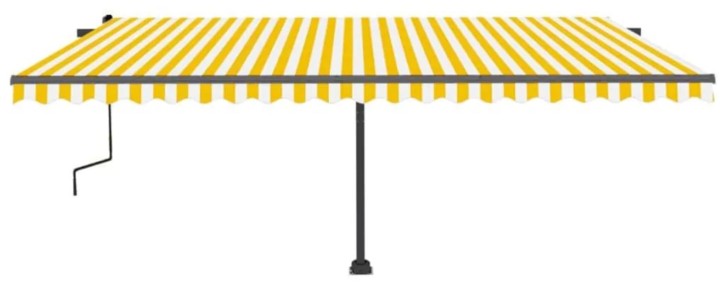 Toldo retrátil manual independente 500x350 cm amarelo e branco