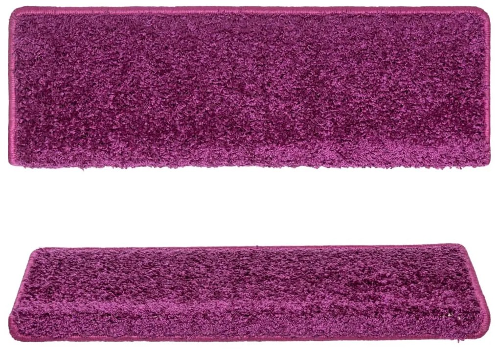 Tapete/carpete para degraus 15 pcs 65x21x4 cm violeta