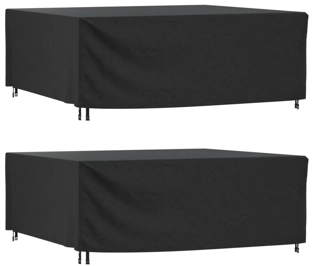 Capas móveis de jardim 2pcs 250x210x90cm impermeável 420D preto