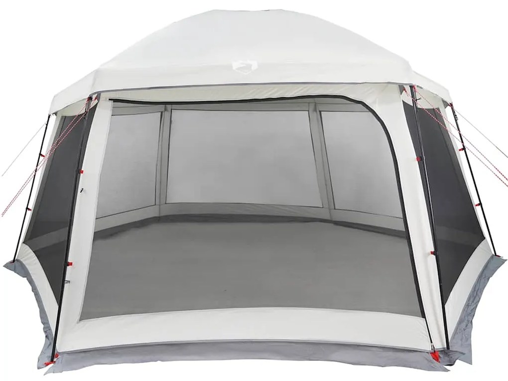 Tenda para piscina c/ mosca amovível e paredes de rede cinzento