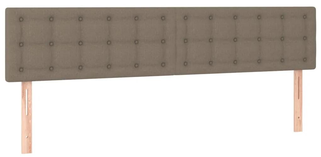 Cama com molas/colchão 200x200 cm tecido castanho-acinzentado