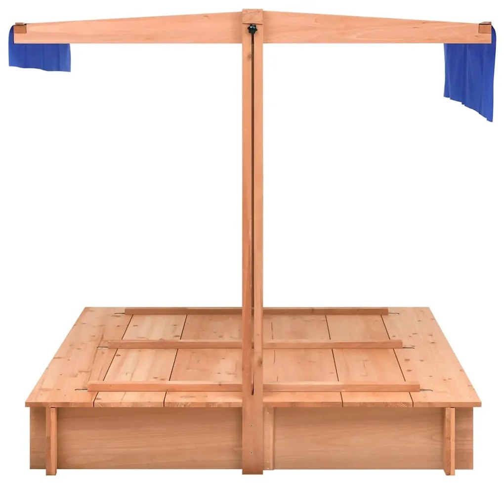 Caixa de areia com teto 112x112x112 cm madeira de abeto