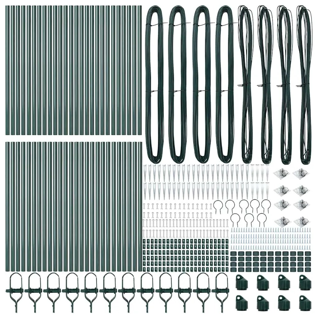Postes de cerca com espeto, 52 peças de Ø32mm e 120cm em aço galvaniza
