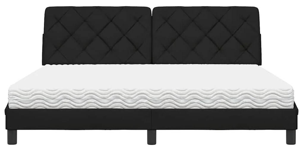 Cama com colchão 180x200 cm tecido preto