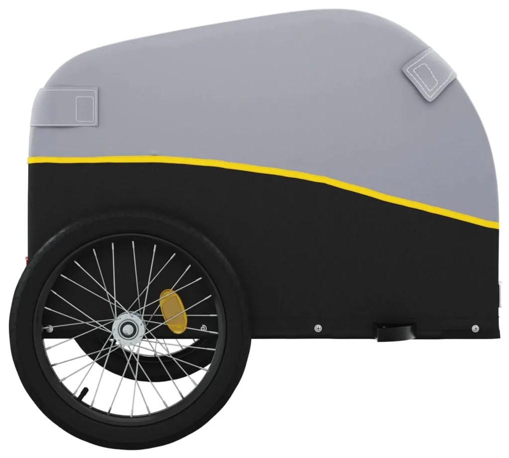 Reboque para bicicleta 45 kg ferro preto e amarelo
