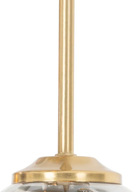 Plafond inteligente dourado com vidro fumado 9 luzes incluindo 9 Wifi G9 - Athens