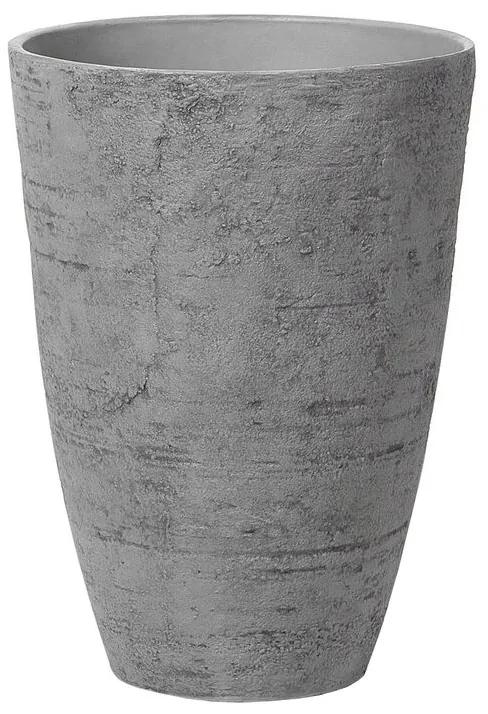Vaso para plantas em pedra cinzenta 43 x 43 x 60 cm CAMIA Beliani