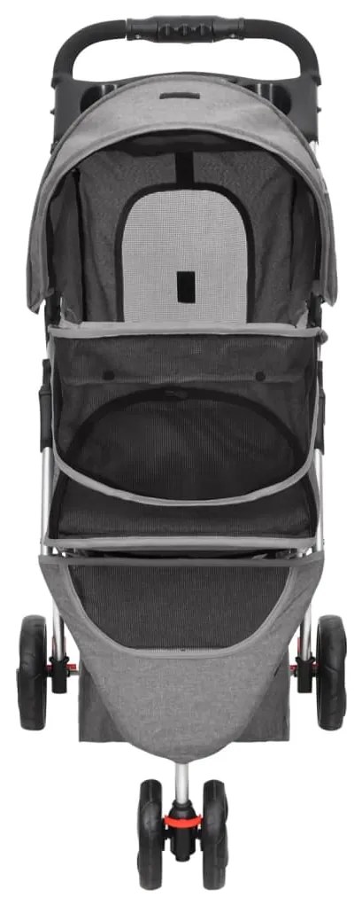 Carrinho dobrável para cães 80x46x98 cm tecido oxford cinzento