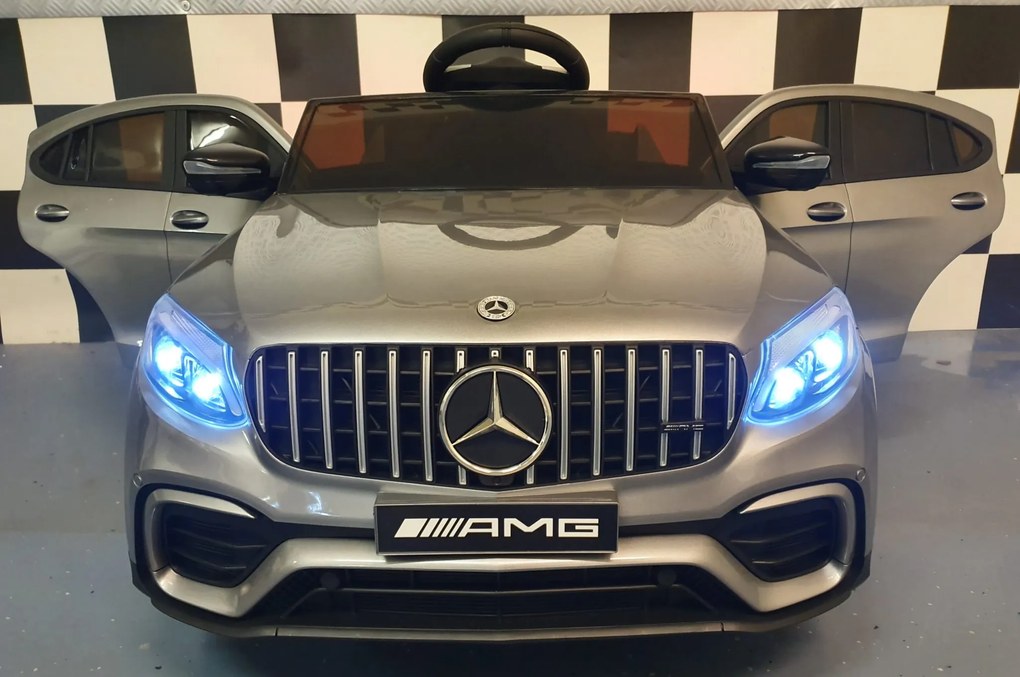 Carro elétrico infantil Mercedes GLC 12V metallico 1 pessoa cinzento