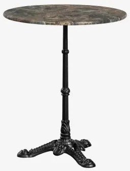 Mesa De Bar Redonda Ø60cm Em Pedra Natural Azteca Mármore Verde Forest - Preto - Sklum
