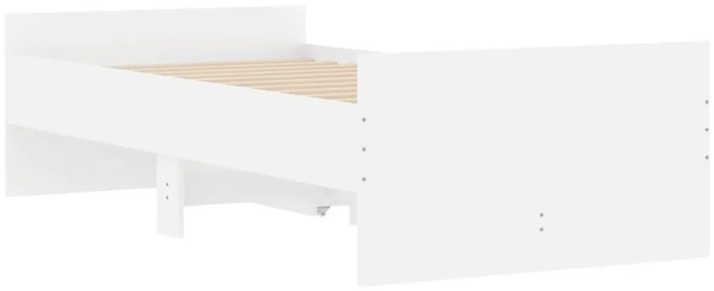 Estrutura cama de solteiro pequena c/ gavetas 75x190 cm branco