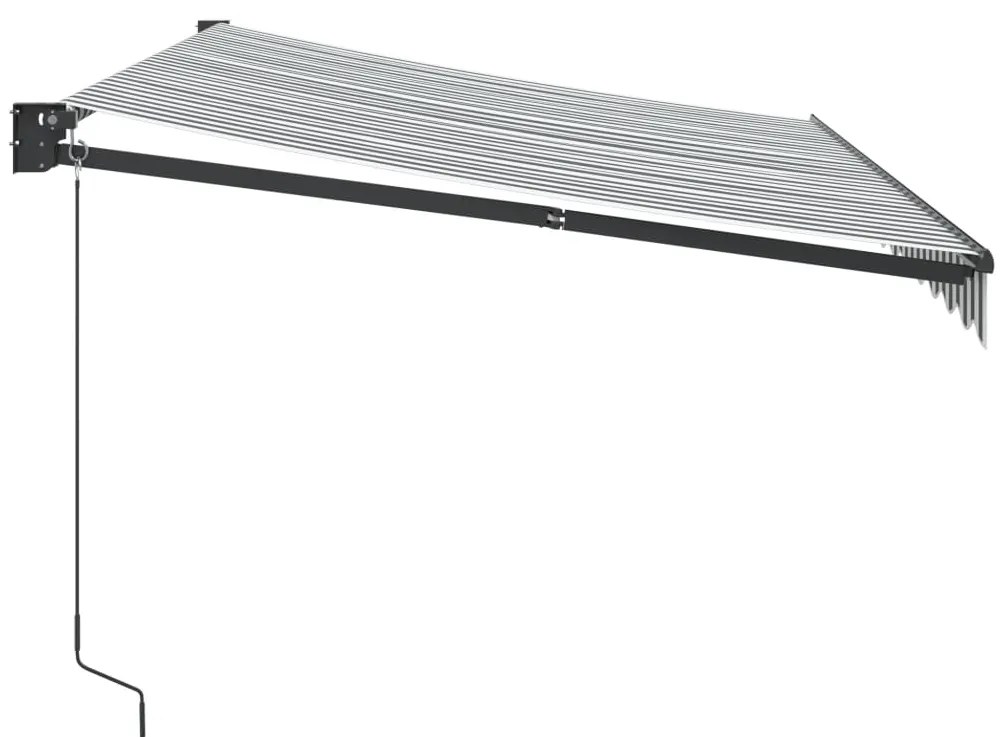 Toldo retrátil 3,5x2,5 m tecido e alumínio antracite e branco