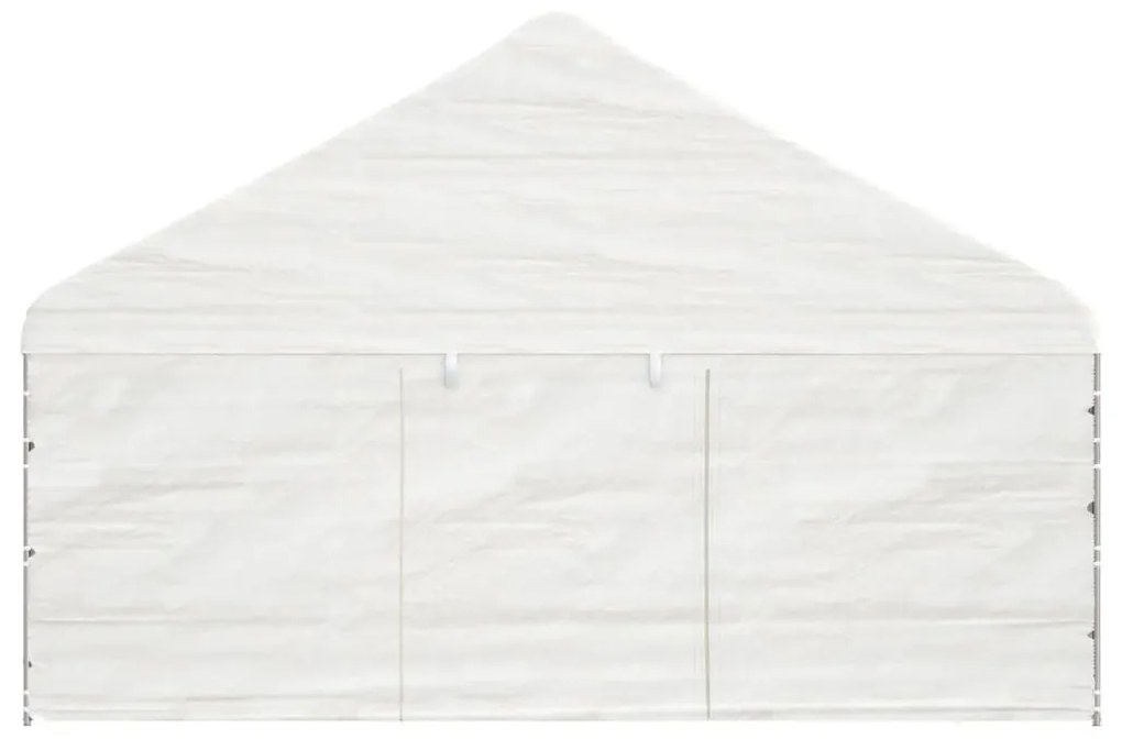 Gazebo com telhado 4,46x5,88x3,75 m polietileno branco