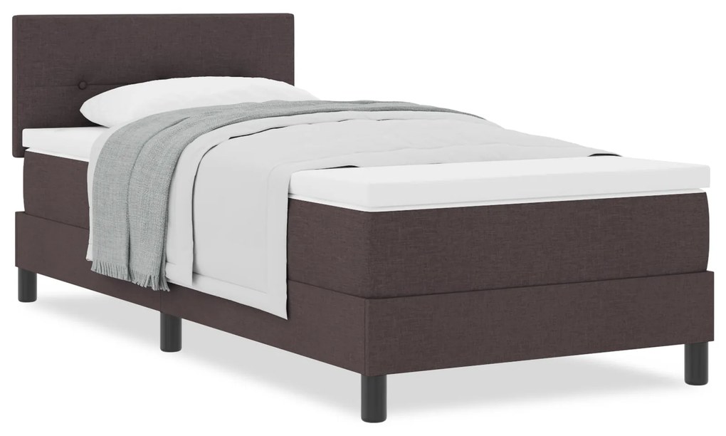Cama Box com Colchão Castanho 90x190 cm Tecido