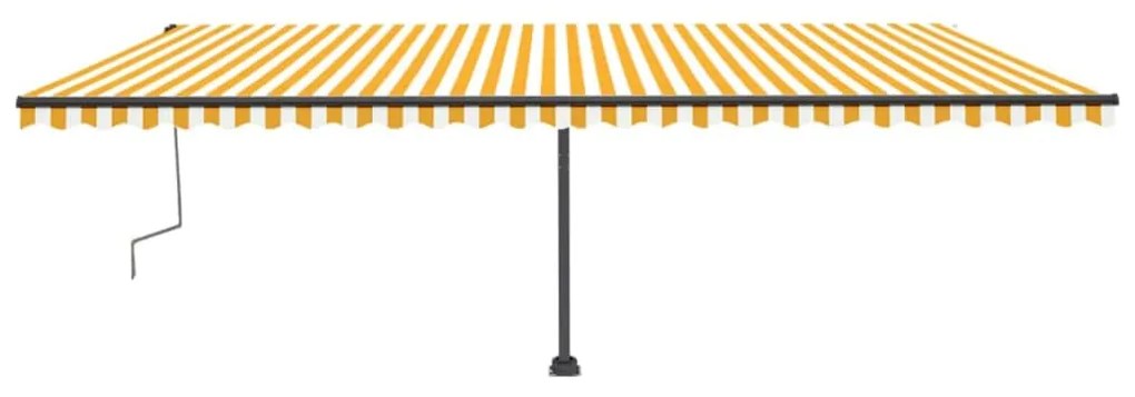 Toldo retrátil manual independente 600x300 cm amarelo e branco