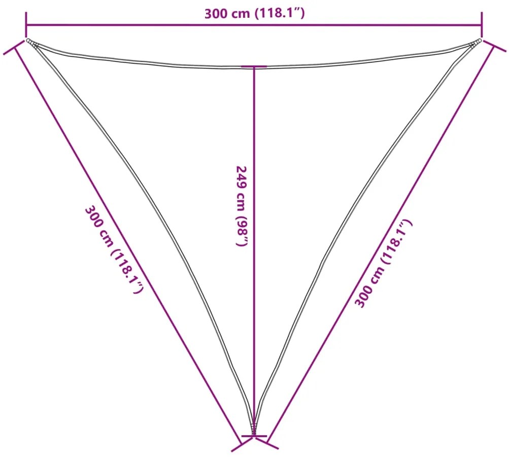 Para-sol estilo vela tecido oxford triangular 3x3x3 m azul
