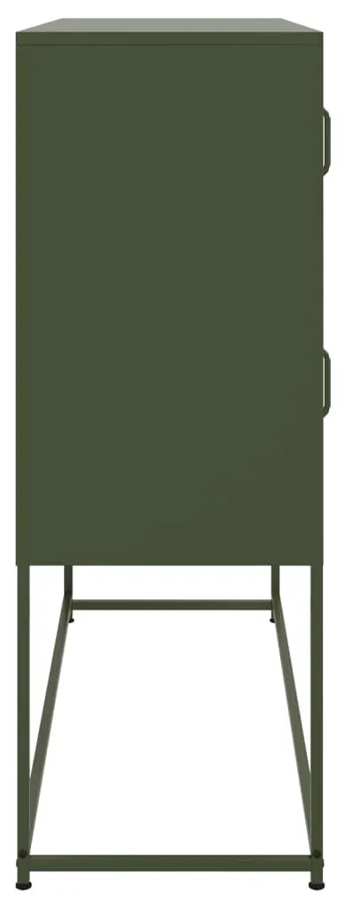 Aparador 100,5x39x107 cm aço verde-azeitona