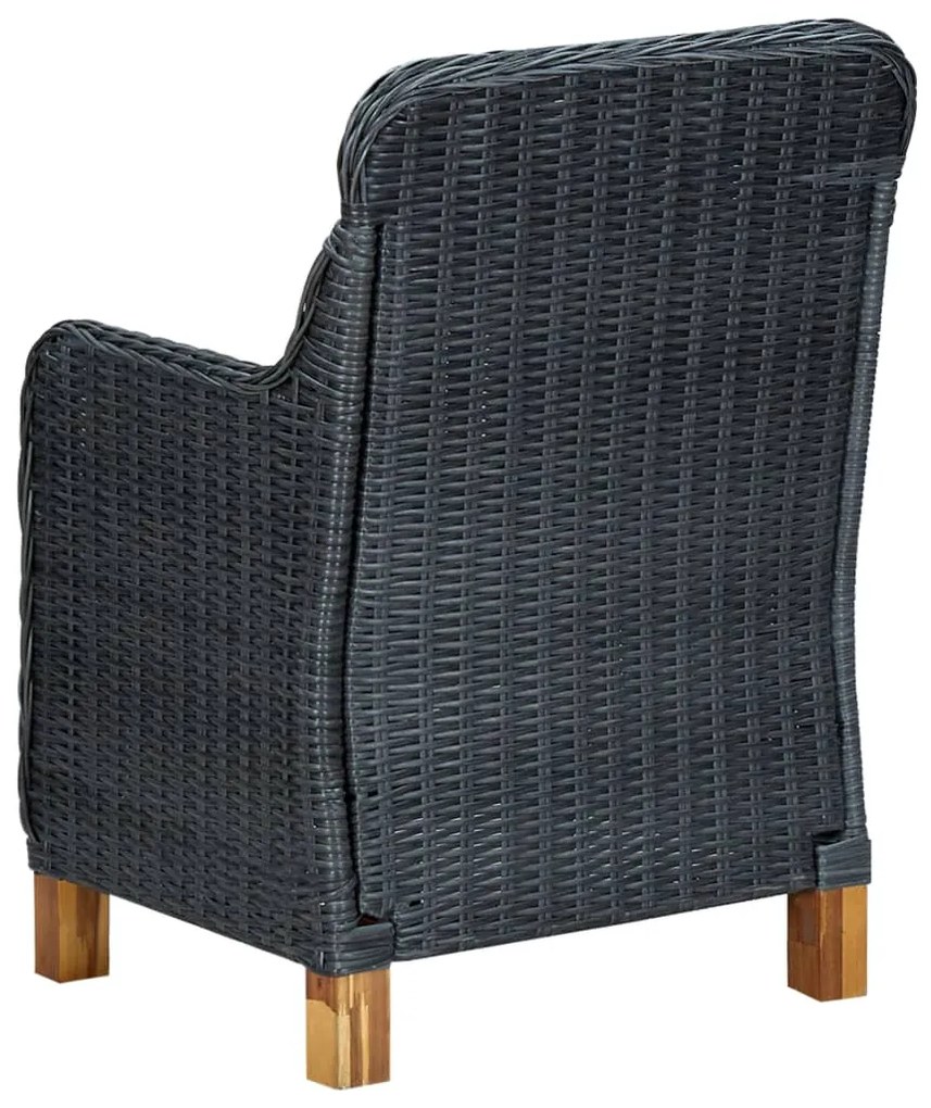 5 pcs conjunto de jantar para jardim cinzento-escuro