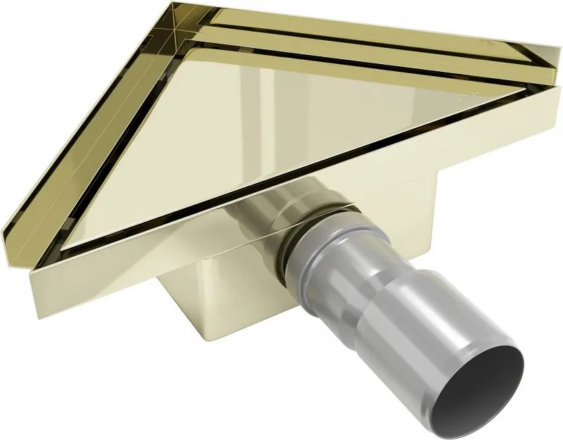 Mexen Flat-T Ralo de chão triangular M13 20 x 20 cm, dourado - 1510320