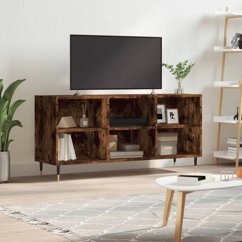 vidaXL Móvel de TV 103,5x30x50 cm derivados madeira carvalho fumado