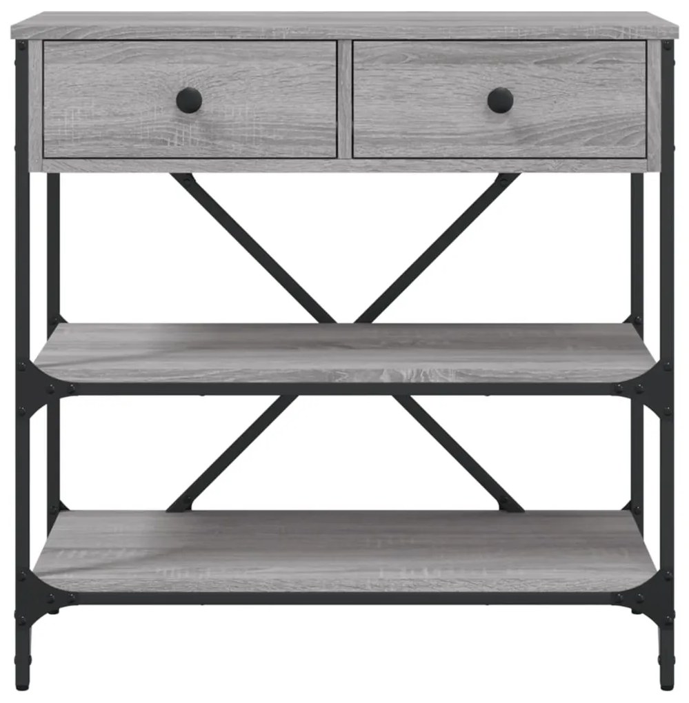 Mesa consola 75x34,5x75 cm derivados de madeira cinzento sonoma