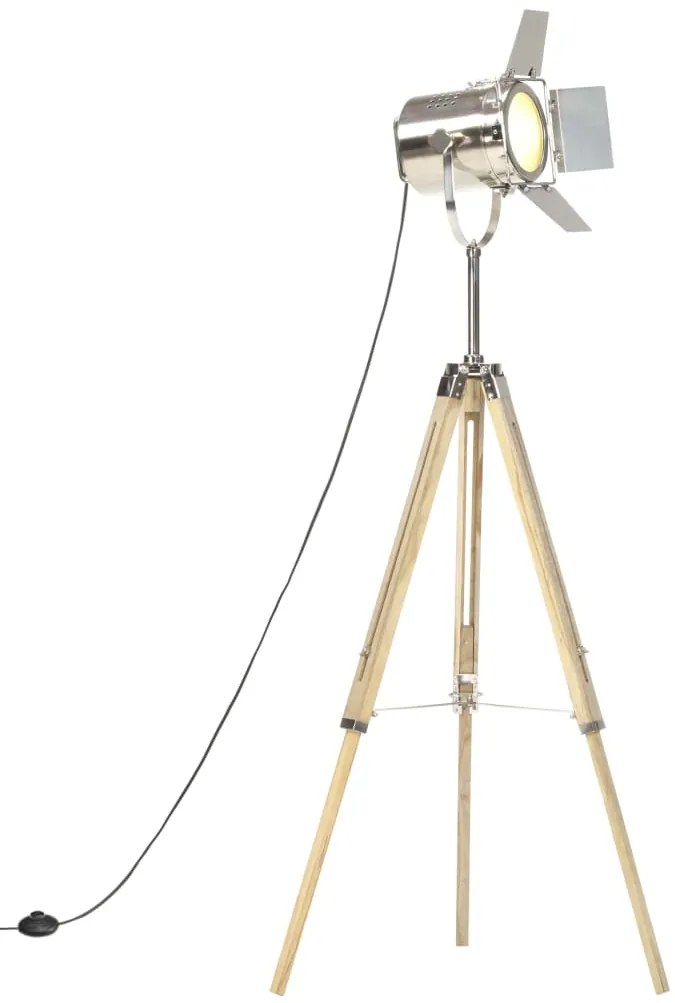 Candeeiro de chão tripé 140 cm madeira mangueira maciça