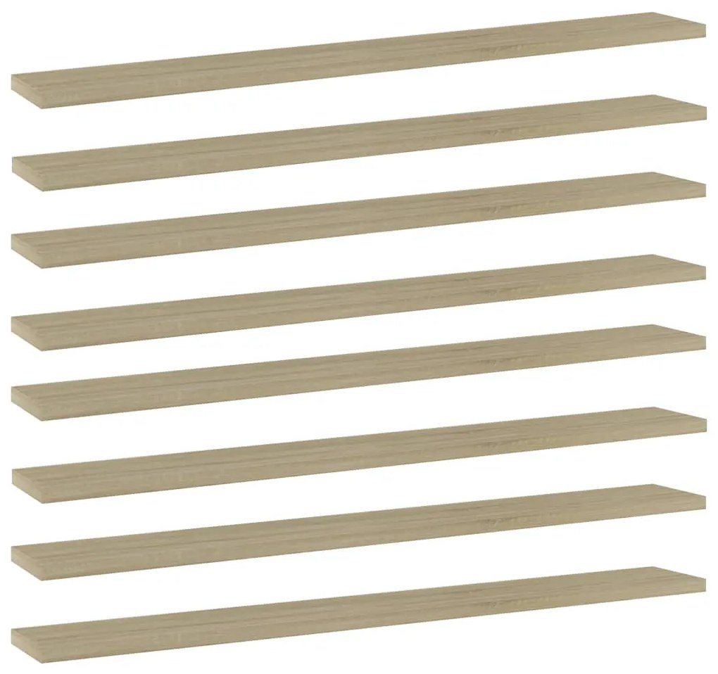 vidaXL Prateleiras estante 8pcs 80x10x1,5cm contraplacado cor carvalho