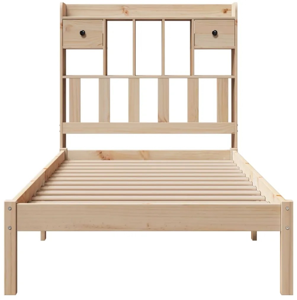 Cama com estante sem colchão 100x200 cm pinho maciço