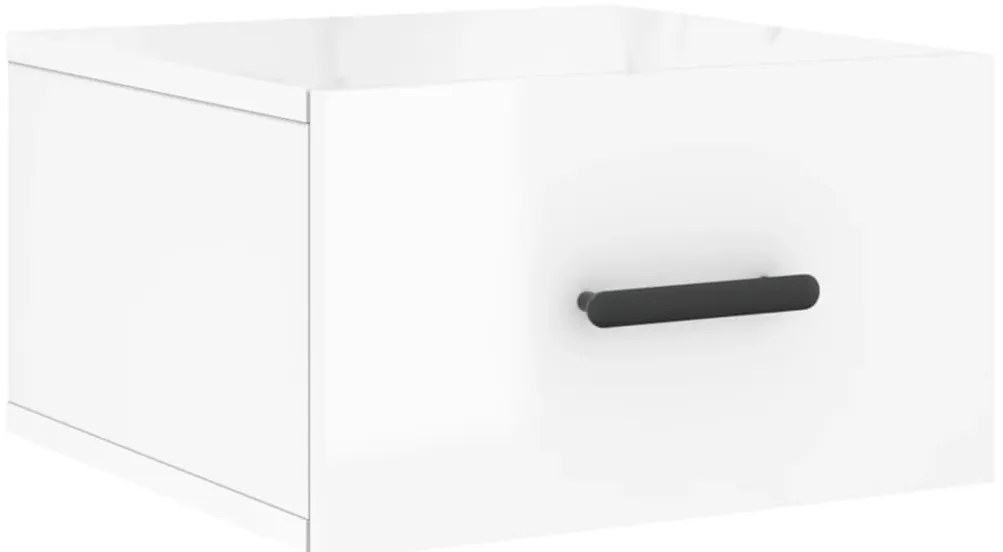 Mesas de cabeceira parede 2 pcs 35x35x20 cm branco brilhante