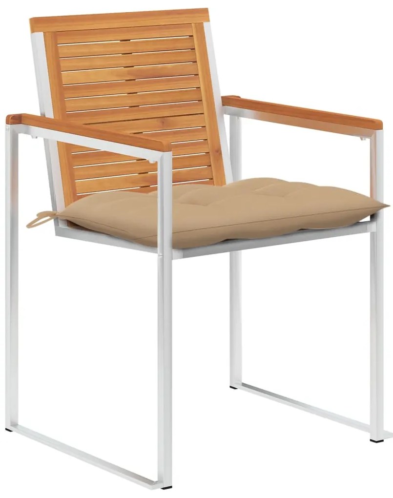 Cadeiras de jardim 6 pcs c/ almofadões madeira de acácia maciça