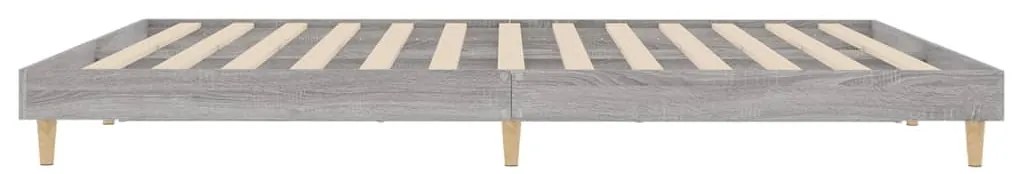 Estrutura de cama 200x200 cm derivados madeira cinzento sonoma