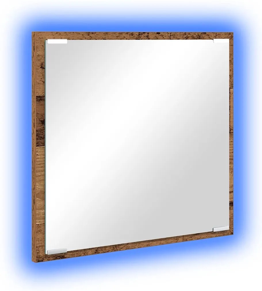 Espelho de Casa de Banho LED Madeira Velha 40x8.5x37 cm Madeira de Eng