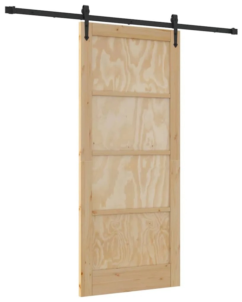 Porta Deslizante vidaXL com Conjunto de Ferragens 86x198,5 cm Madeira