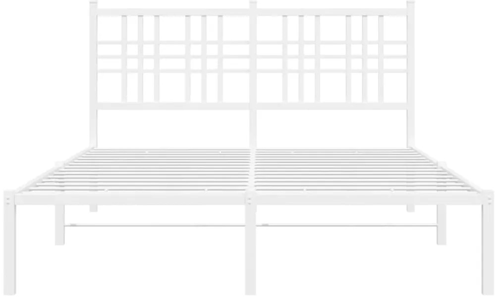Estrutura de cama com cabeceira 120x190 cm metal branco