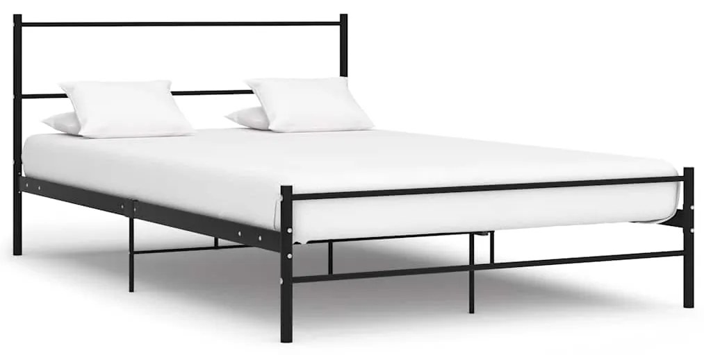 Estrutura cama c/ cabeceira sem colchão 140x200 cm metal preto