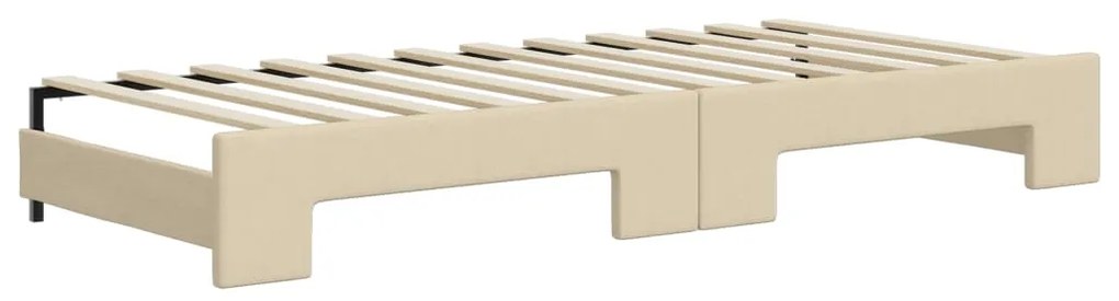 Sofá-cama c/ gavetão e colchões 100x200 cm tecido cor creme