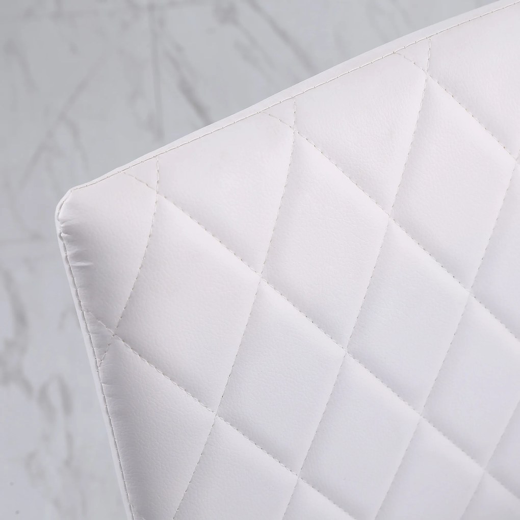 HOMCOM Conjunto de 4 Cadeiras de Sala de Jantar Estofadas com Pés de Metal Cadeiras Modernas para Cozinha Carga Máxima 41x50x91cm Branco
