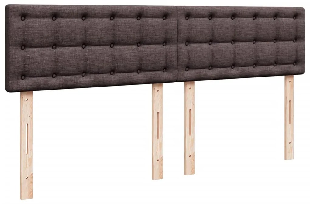 Cama com molas/colchão 180x200 cm tecido castanho-escuro