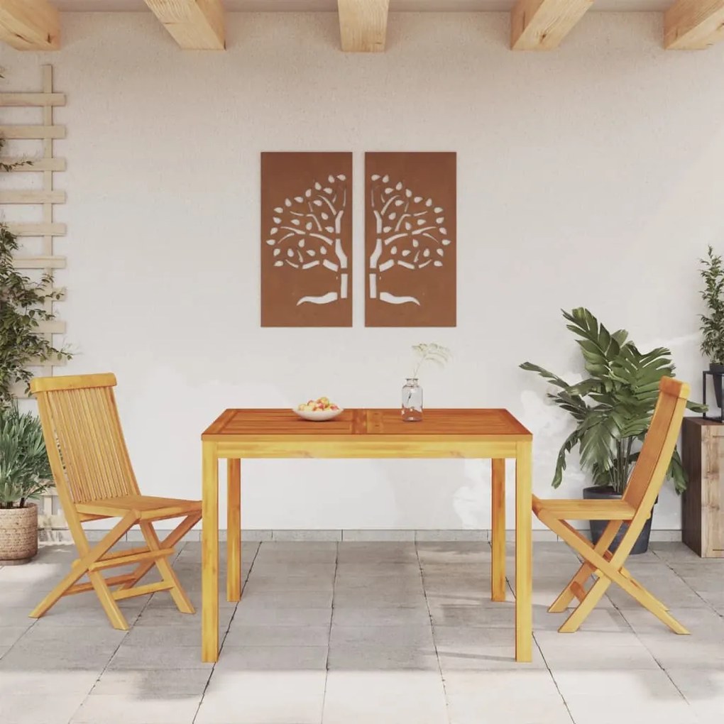 Mesa de jantar p/ jardim 110x110x75 cm madeira de acácia maciça