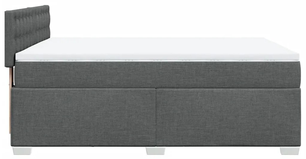 Cama com molas/colchão 140x200 cm tecido cinzento-escuro