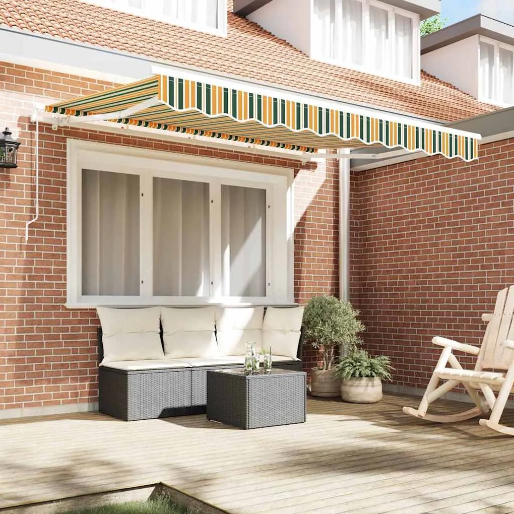 Tecido de Substituição para Toldo de 3.5x2.5 m Verde e Amarelo