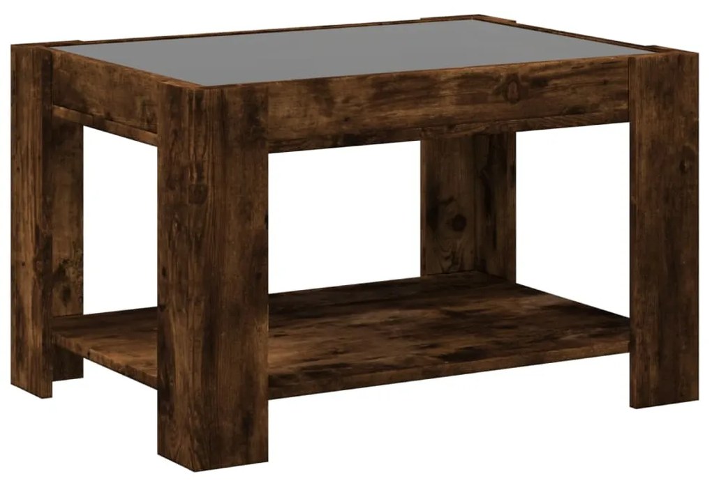 Mesa de centro c/ LEDs 73x53x45 cm derivados de madeira