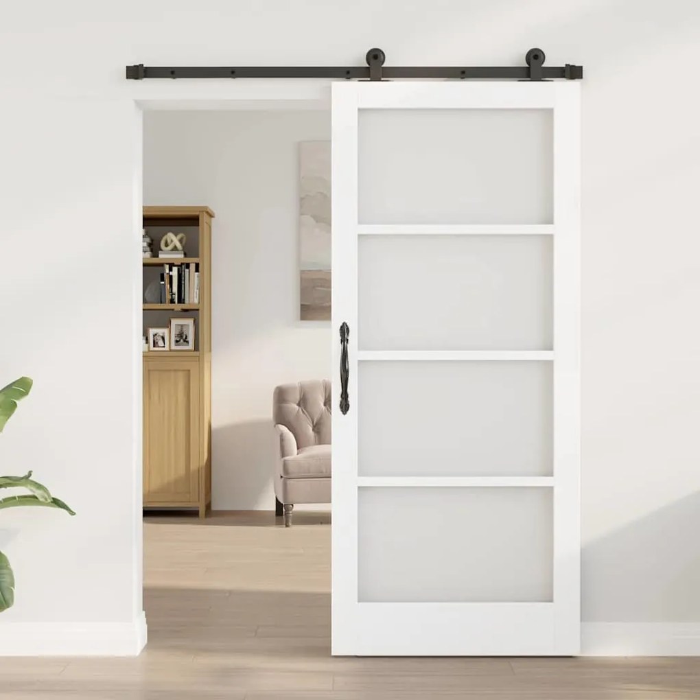 Porta Deslizante com Conjunto de Ferragens "ORKDAL" Branca 86x198,5 cm