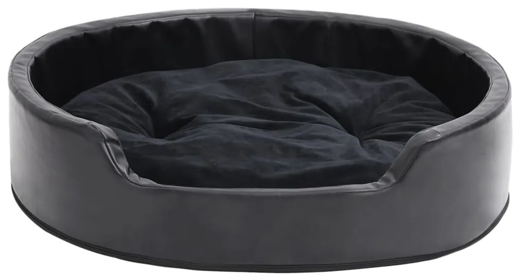 Ninho para cães 79x70x19 cm pelúcia/couro artificial preto